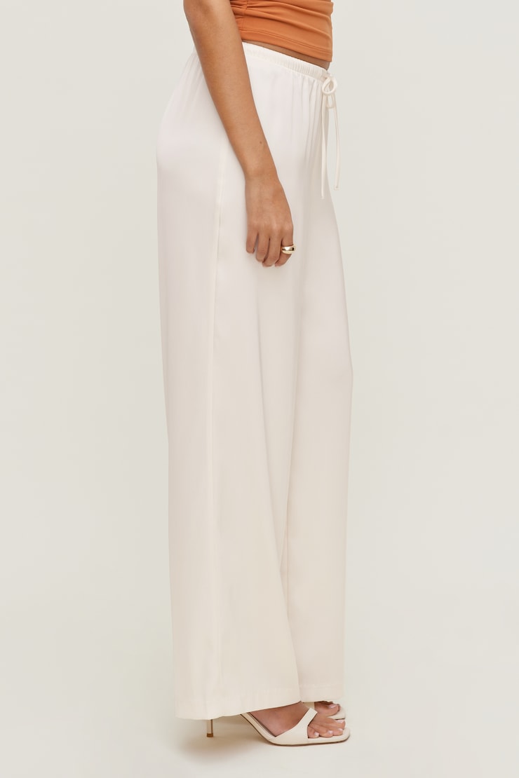 Pantalon en satin à jambe large Leo