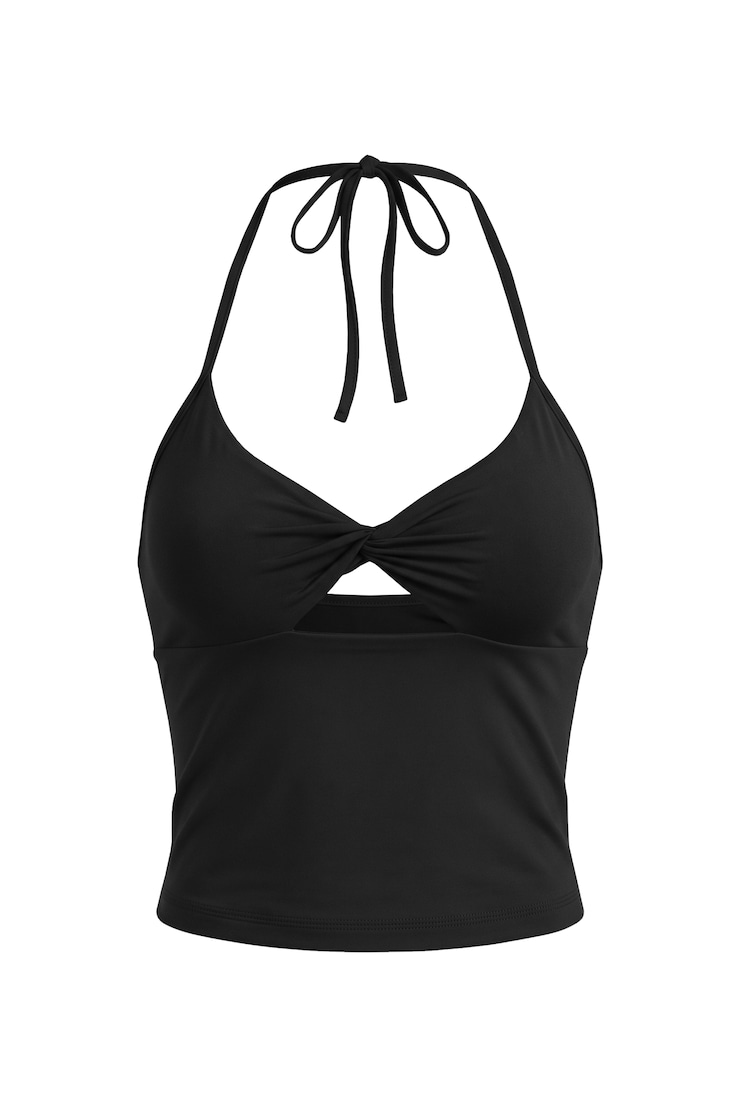 Baretouch Twist Halter Top, Jet Black, large