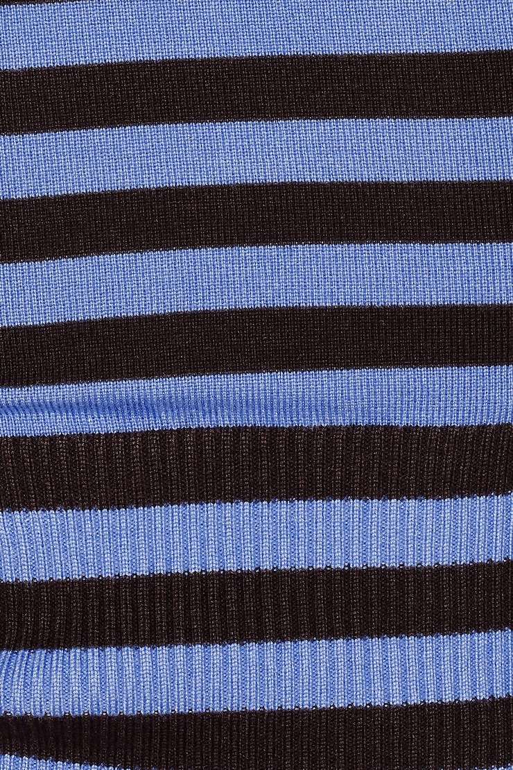Ryan Fitted Boatneck Sweater, Blue Blush/Chocolate Mousse Brown, large