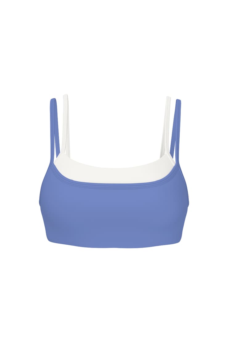 Active Double Layer Bra, BLUE BLUSH + SNOW WHITE, large