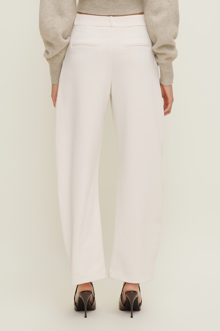 Pantalon à jambe ballon et taille mi-haute Andie Blanc cassé apaisant large