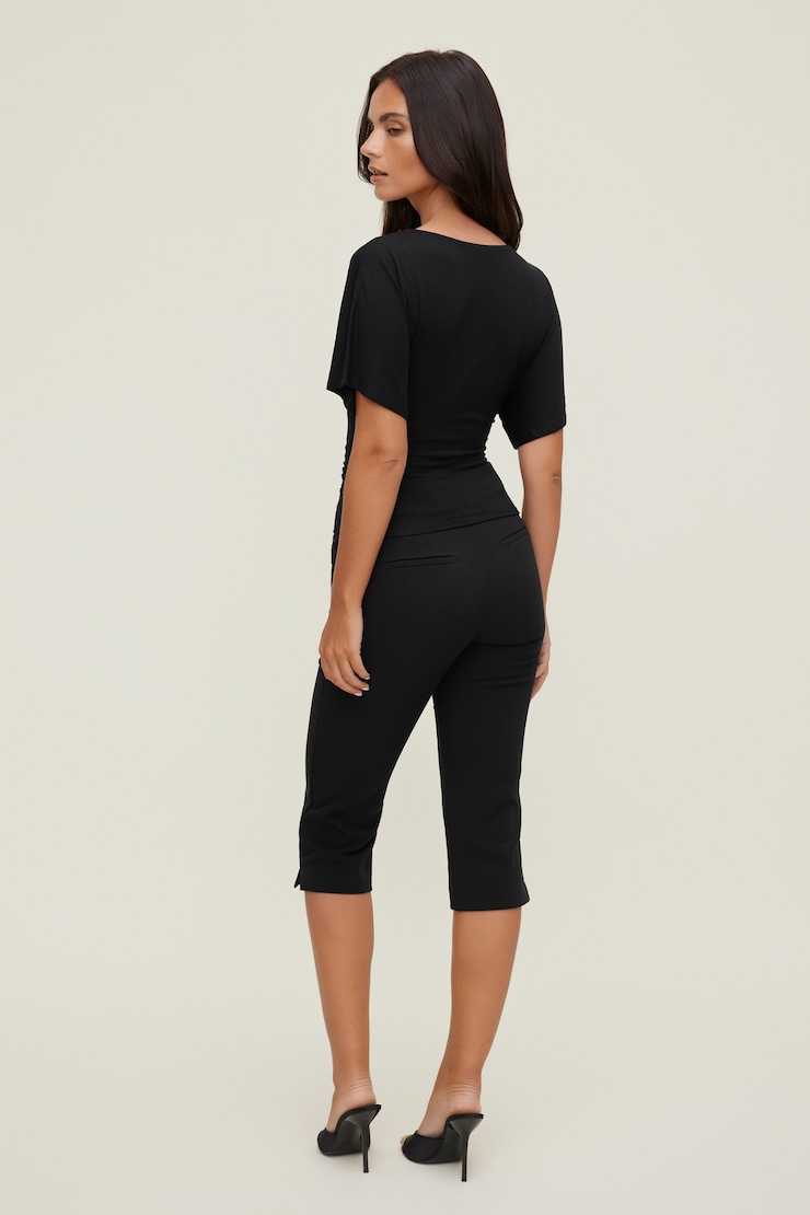 Kenzie Flutter Sleeve Top Jet Black large