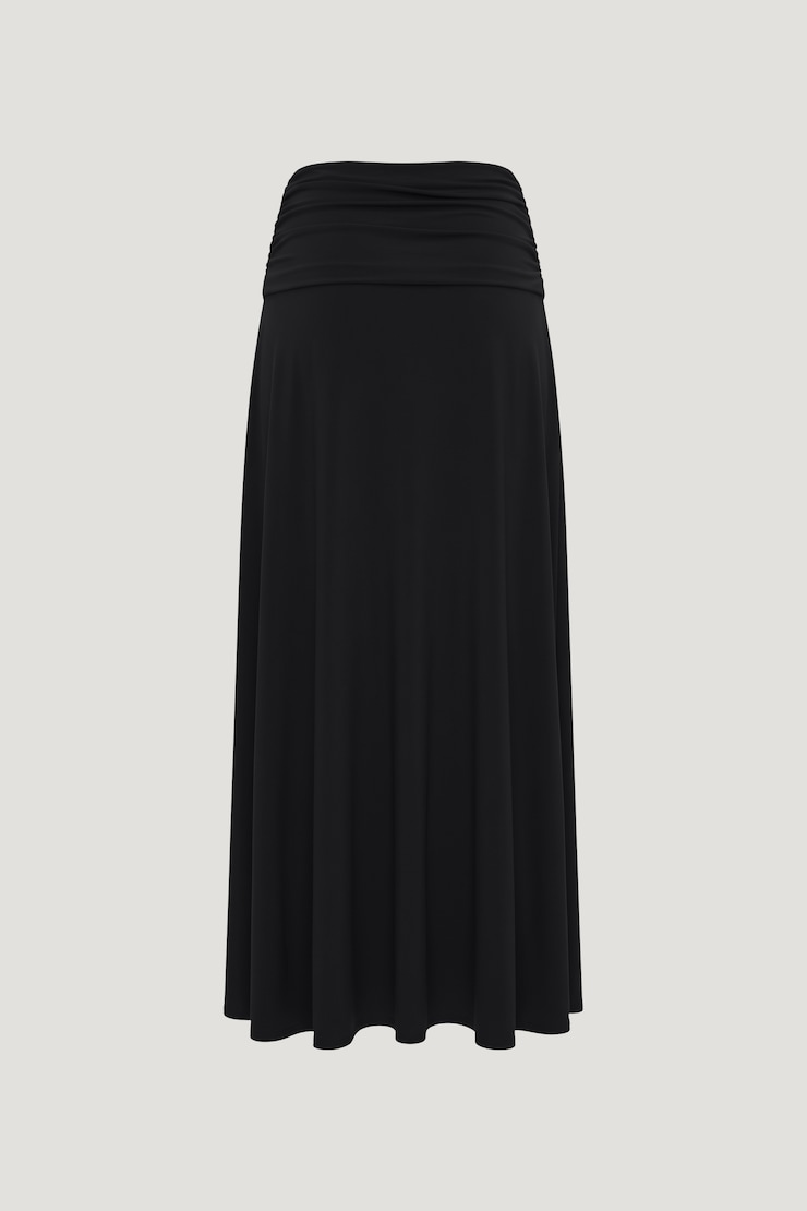 Sculpt Foldover Maxi Skirt Jet Black large
