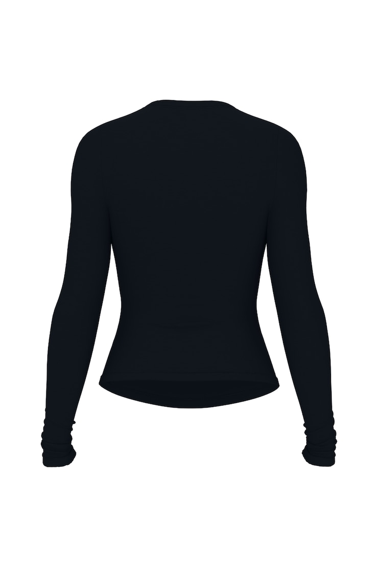 Sleek Crewneck Longsleeve Top, Mariana Blue, large