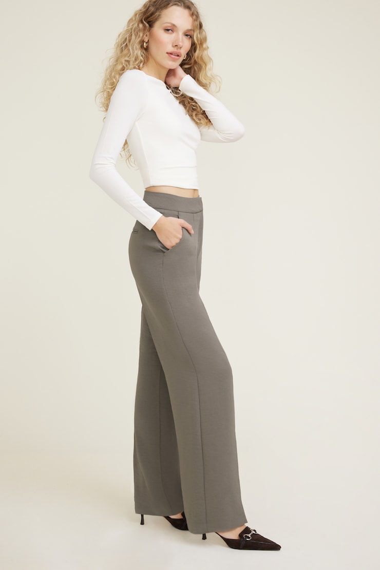 Yasmin Airflow Straight Leg Pants Falcon Brown large