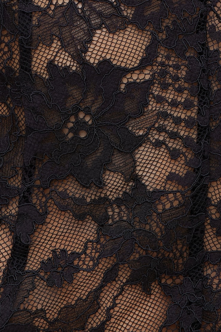 Lace Short Sleeve Blouse Jet Black large