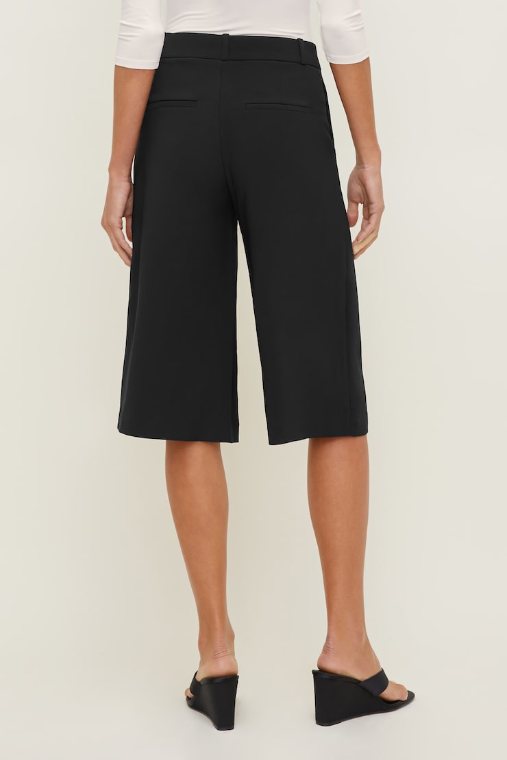 Crepe High Rise Culottes Jet Black large