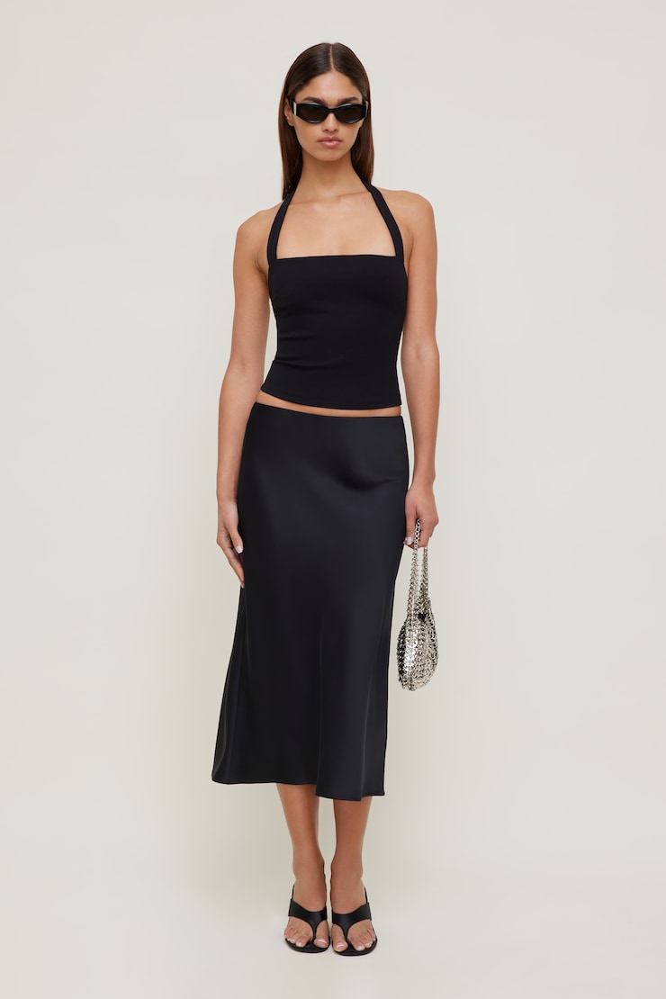 Ponte Halter Top Jet Black large