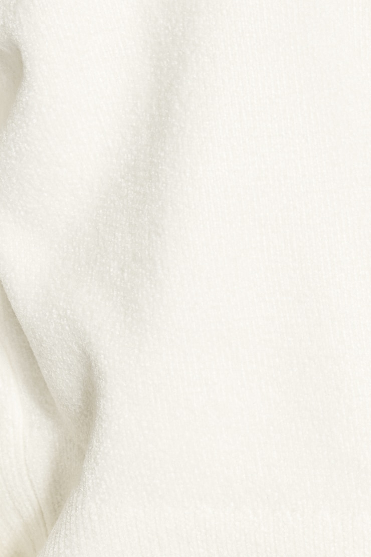 Chenille Front Tie Sweater, Tofu Off-White, large