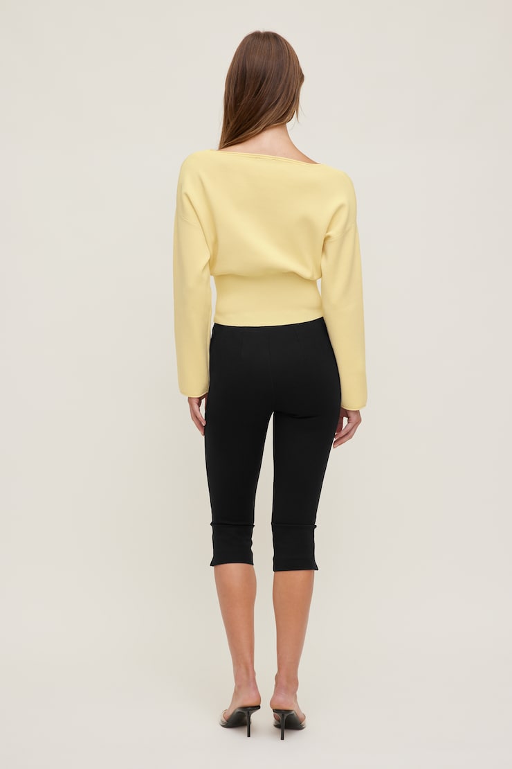 Suri Cinched Sweater Pale Yellow large