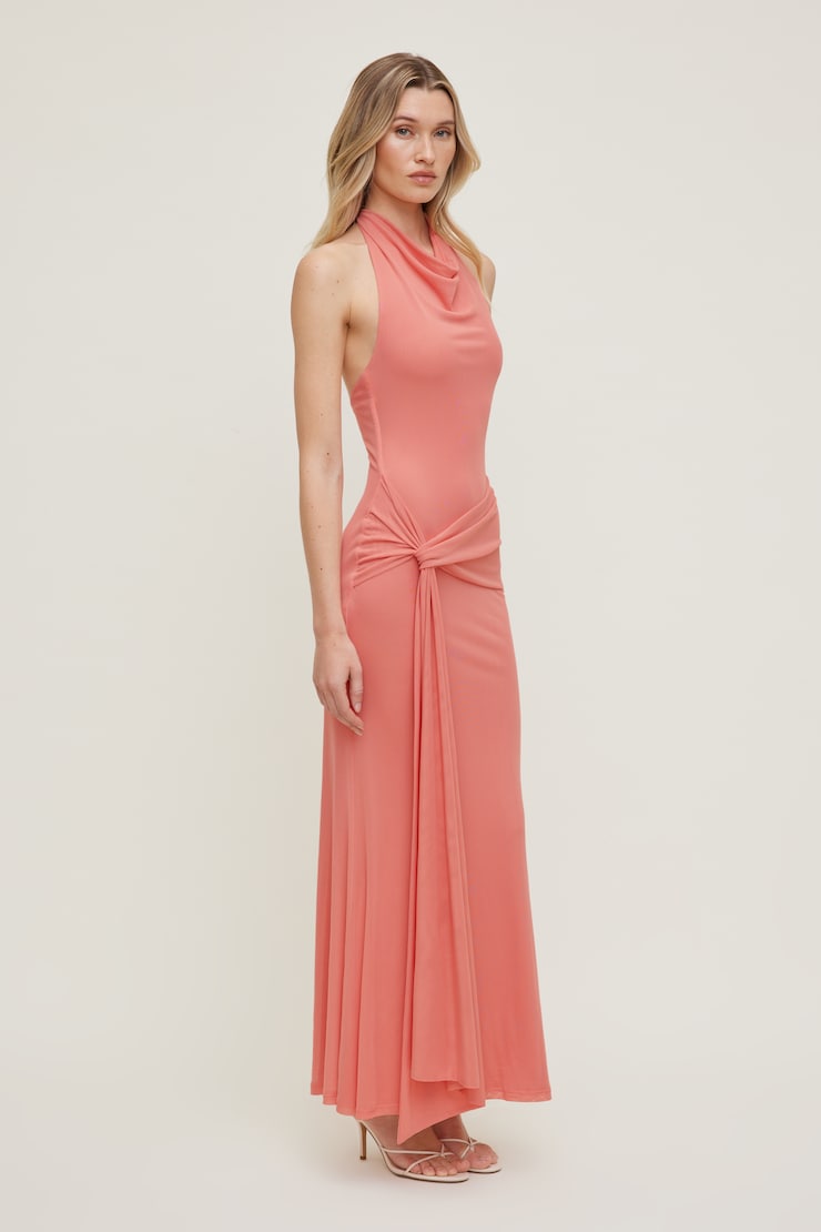 Robe maxi en maille drapée Scarlet