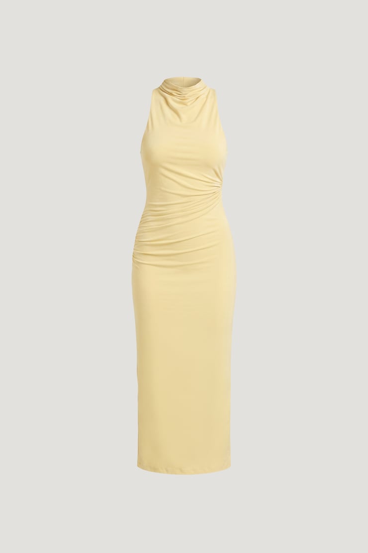 Willow Sculpt Maxi Dress Pale Yellow large