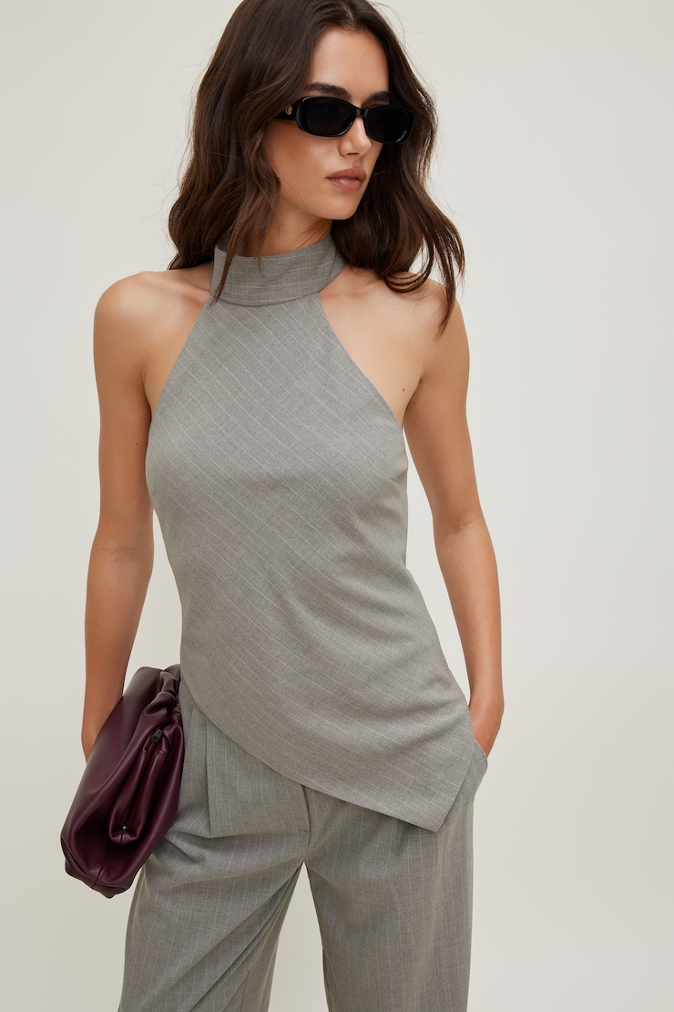 Pinstripe Halter Top