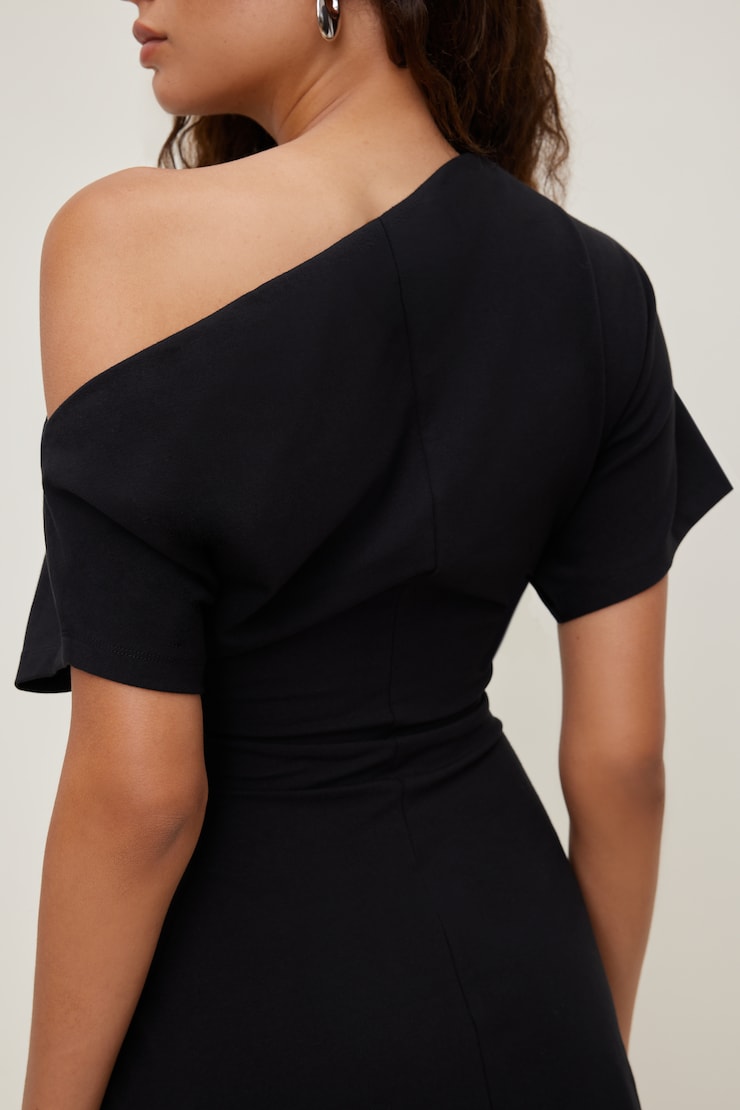 Alexa Cotton Mini Dress Jet Black large