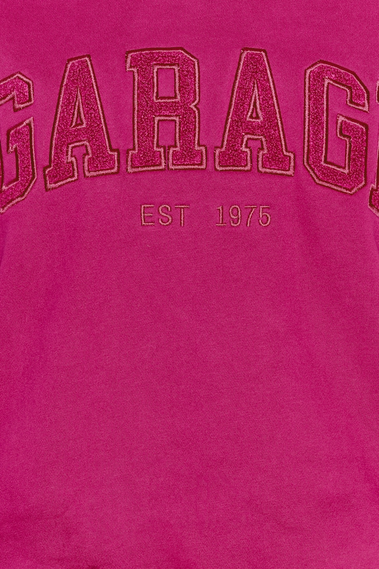 UltraFleece Hoodie, Raspberry Cheeks Pink with Chenille "GARAGE" Logo, large