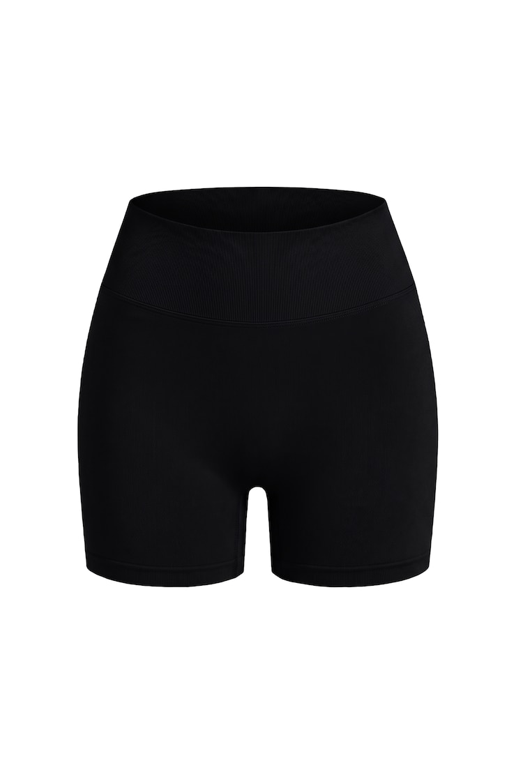 Active Seamless Booty Short, Jet Black, large
