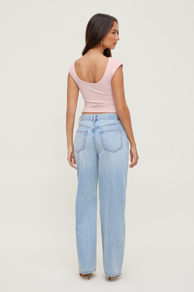 Sculpt Cap Sleeve T Shirt Pale Lilac Pink large