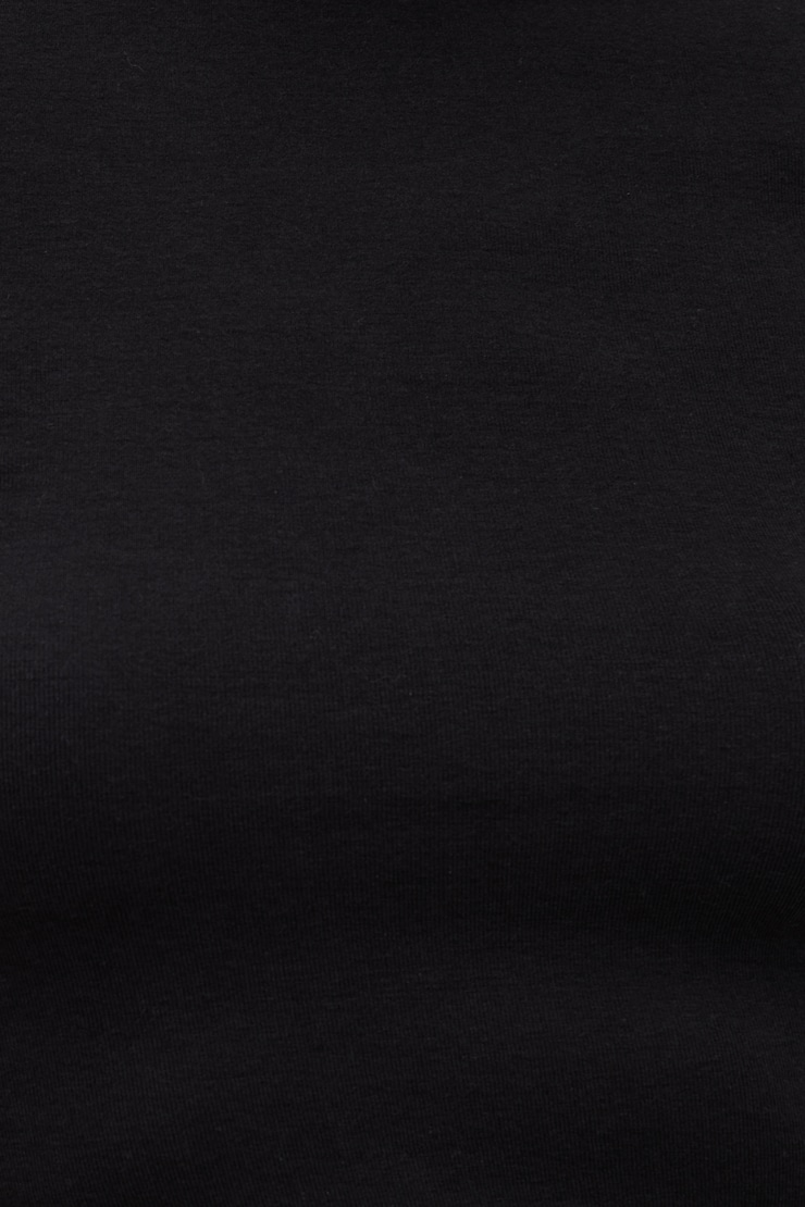 3/4 Sleeve Turtleneck Top Jet Black large