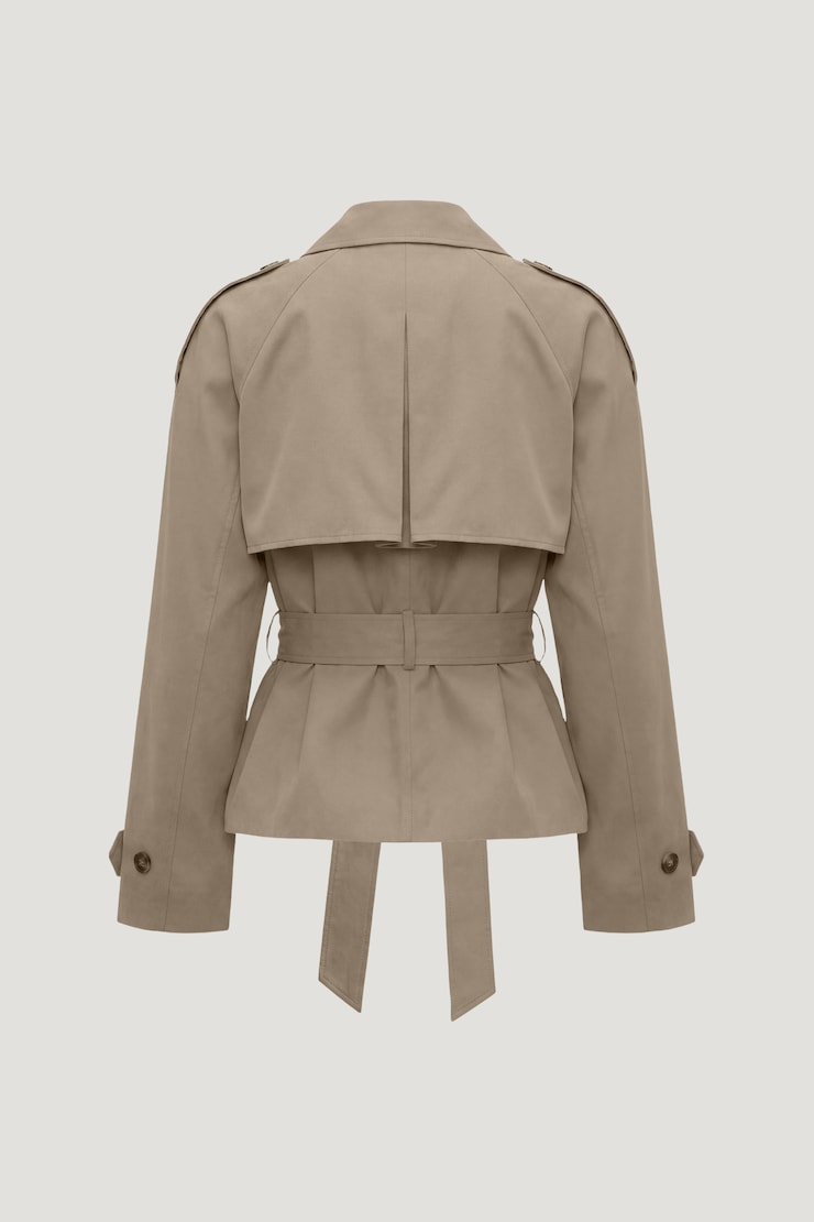 Remi Short Trench Coat DESERT TAUPE large