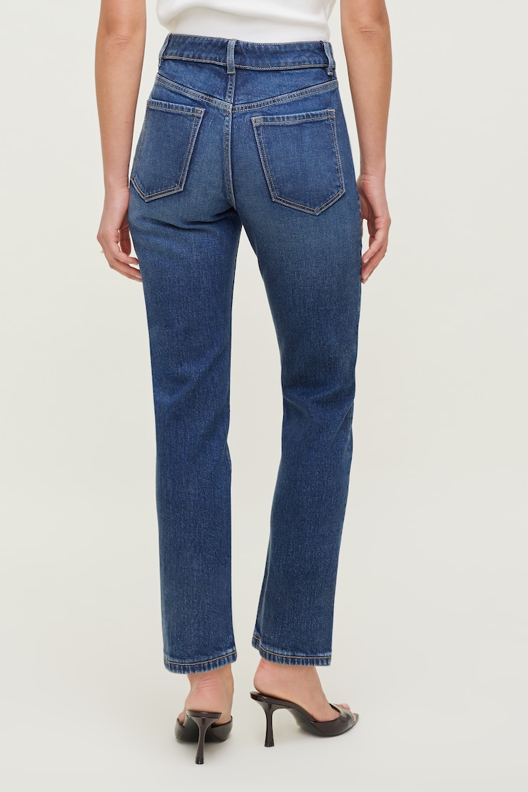 Frenchie Stretch High Rise Slim Leg Jeans Dark Indigo / Florence large