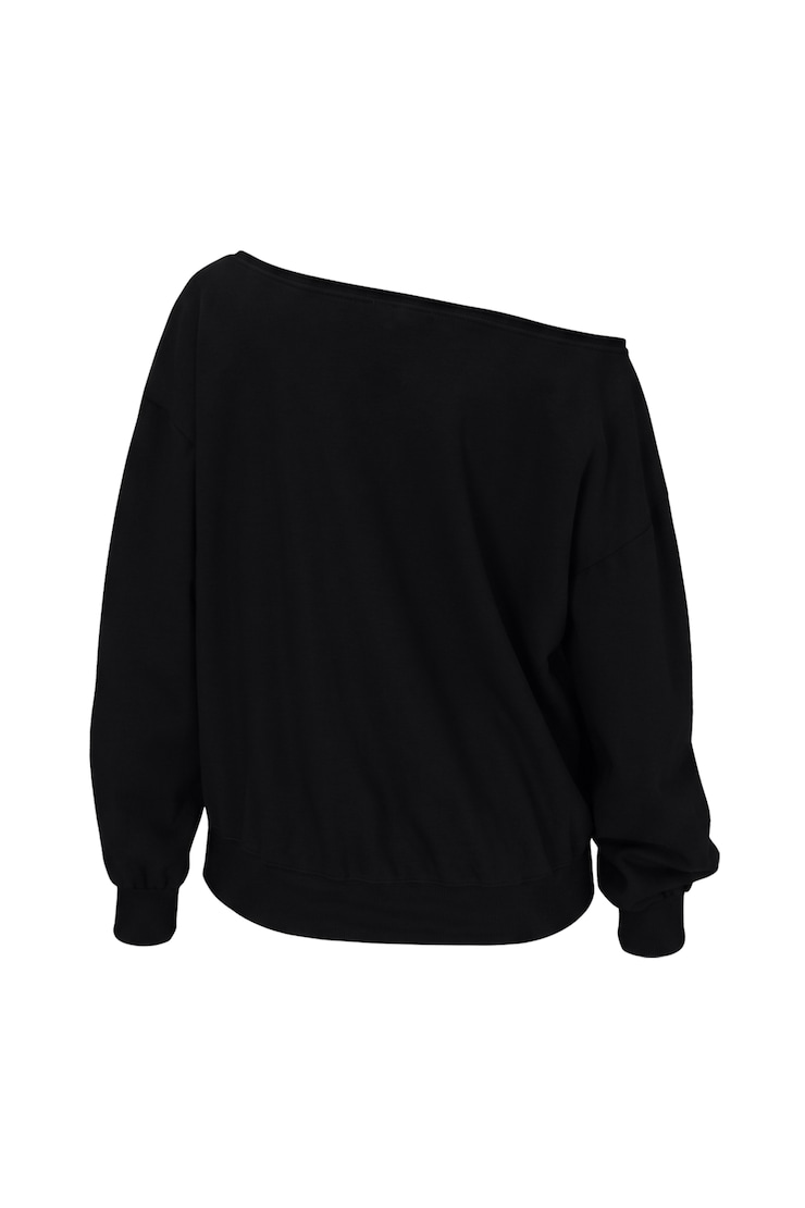 SoftTerry™ Off Shoulder Sweatshirt, Jet Black, large