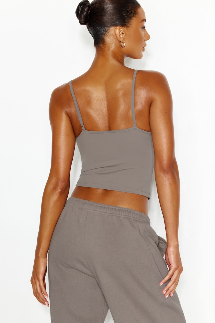 Sleek Crossover Cami Top, Satellite Beige, large