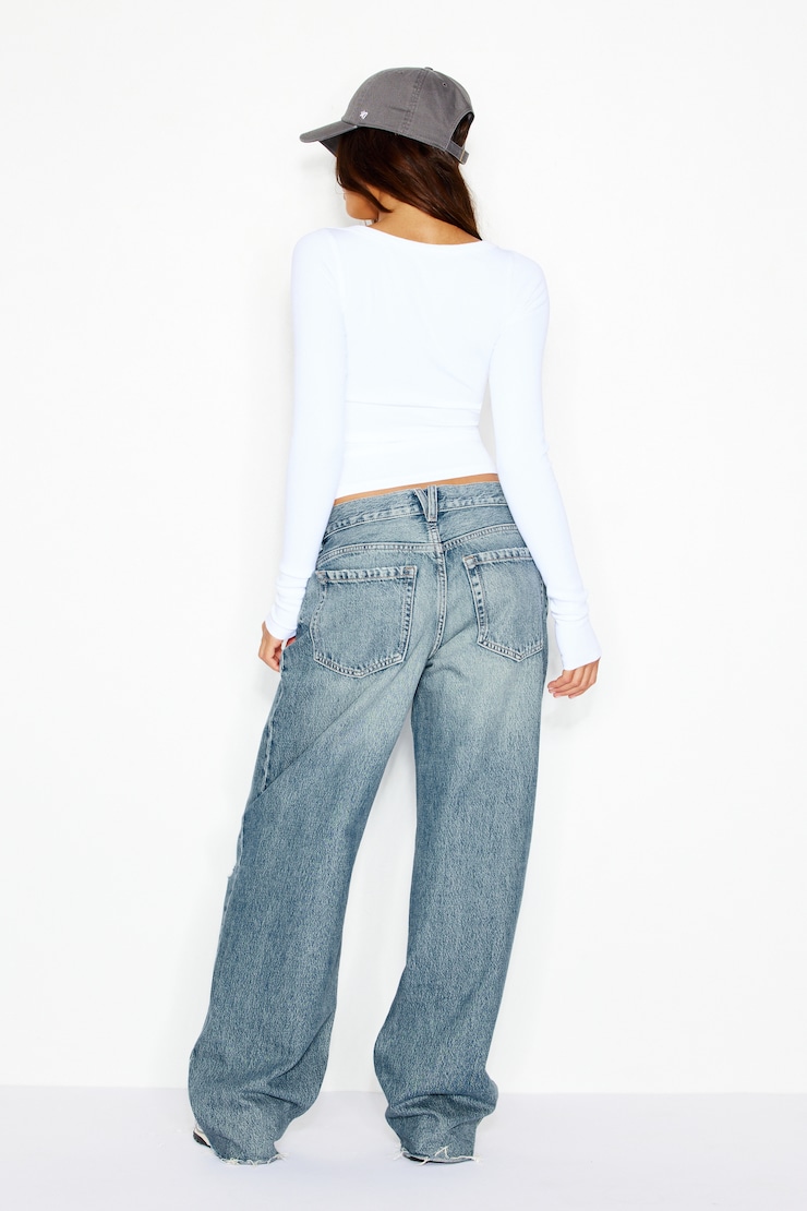 Low Rise Baggy Jeans, Olivia Blue, large
