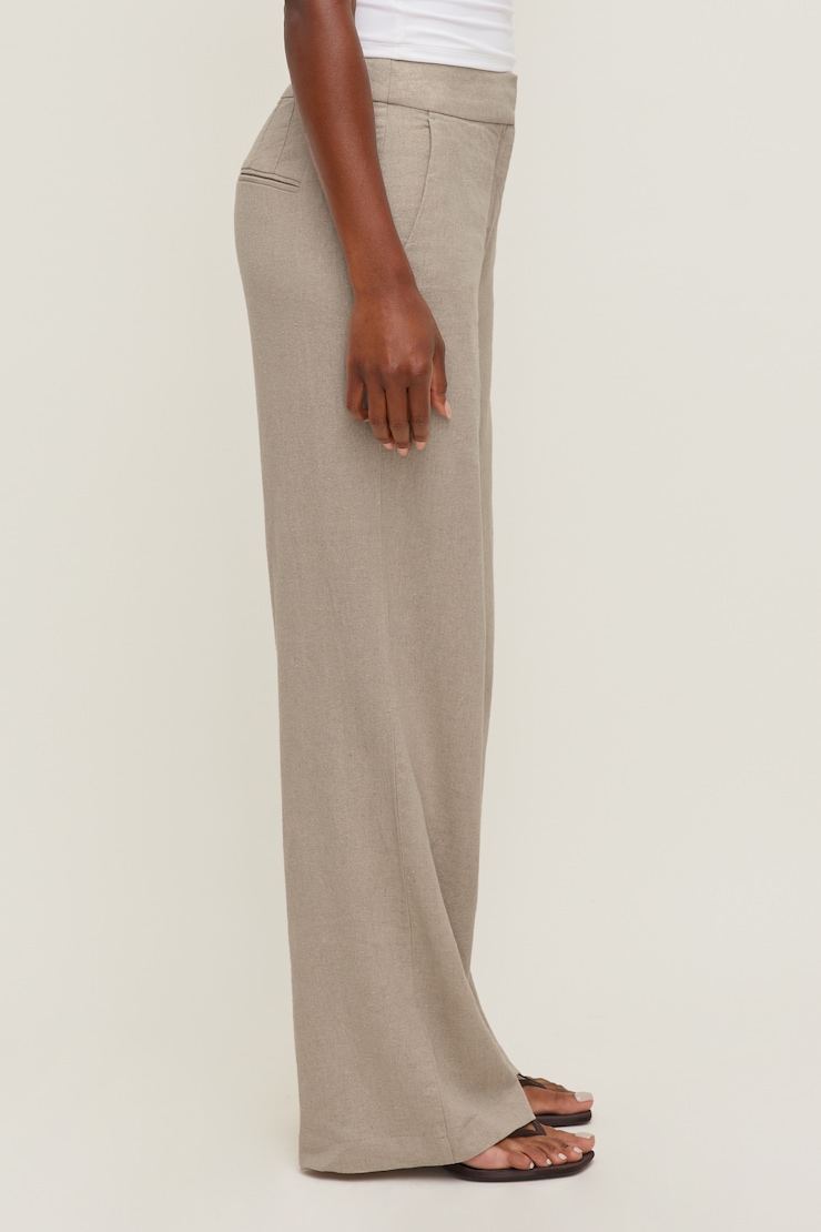 Yasmin Linen Straight Leg Pants Natural Linen Beige large