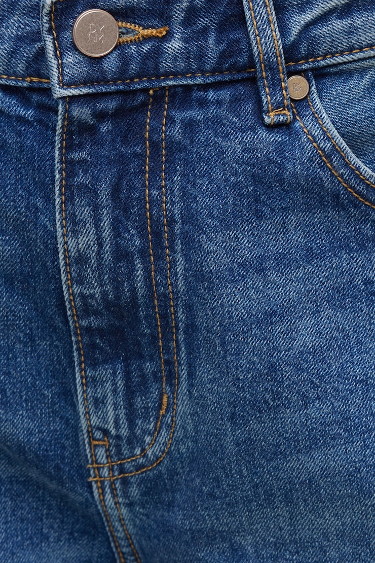 Rowan Mid Rise Baggy Wide Leg Jeans Medium Indigo / Aspen Blue large