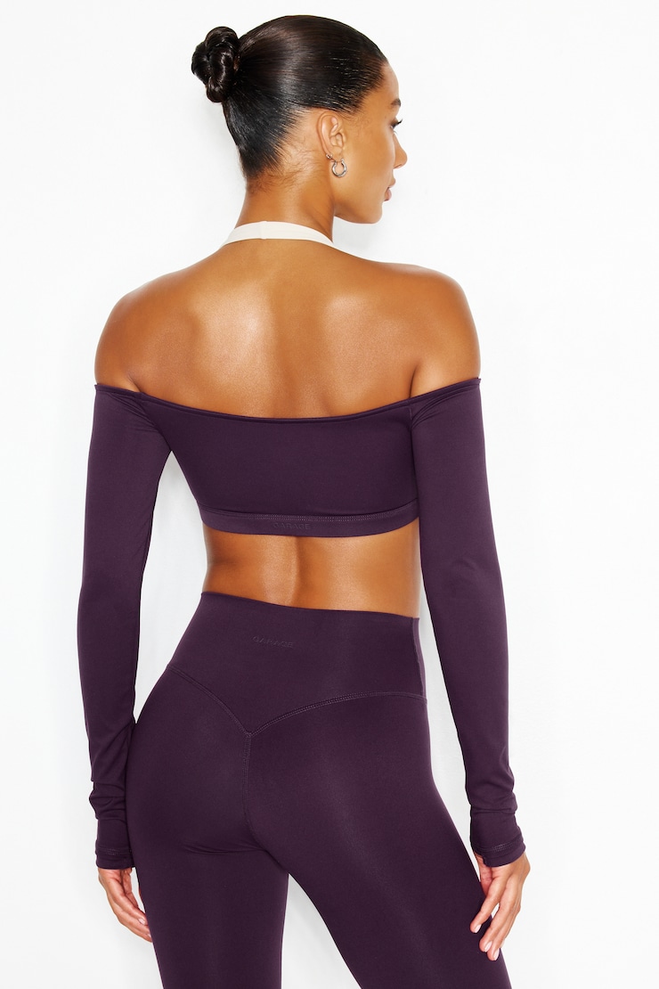 Active Double Layer Micro Top, Wild Berry Maroon/Coconut Whip Beige, large