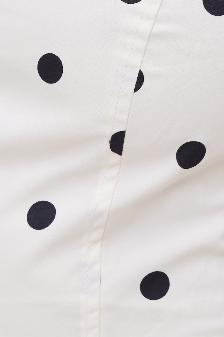 Cropped Poplin Tank Top White w/ Black Polka Dots large