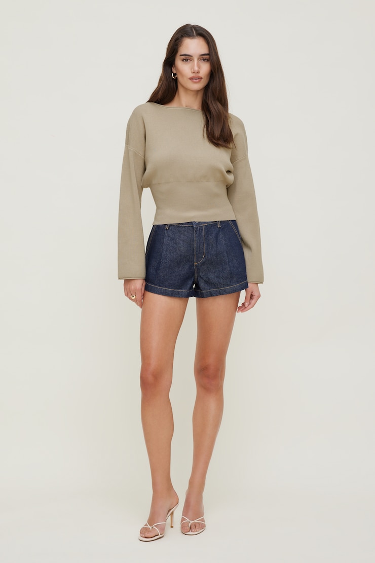 Suri Cinched Sweater Simply Taupe large