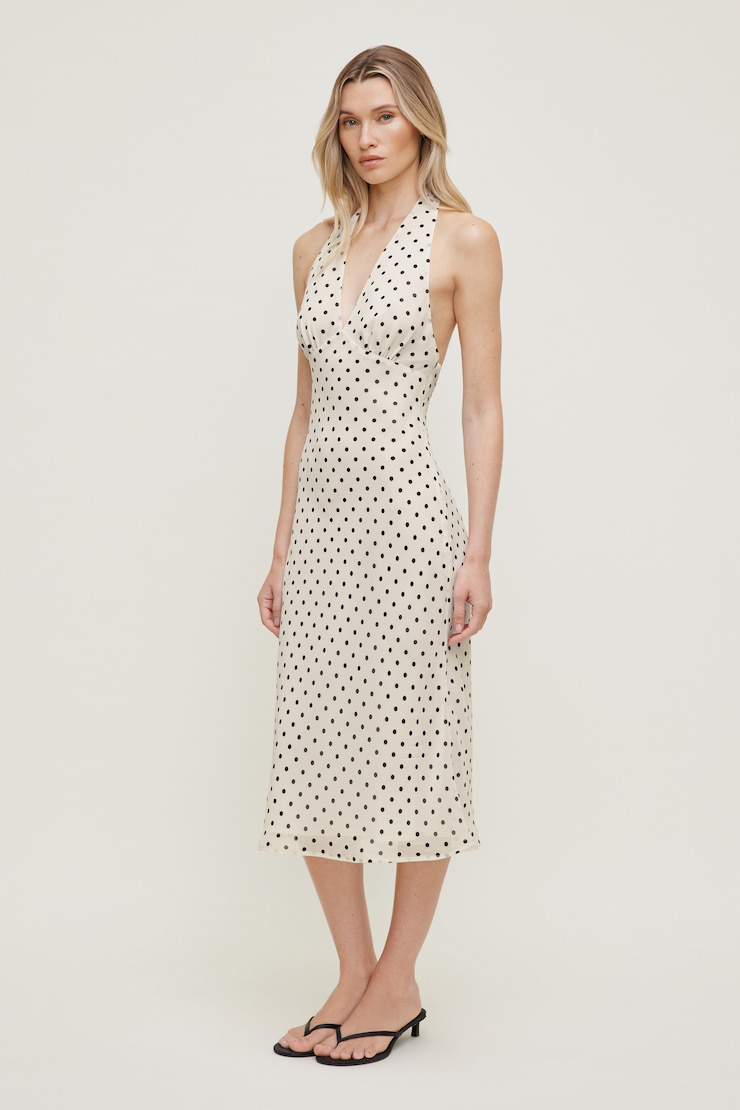 Robe midi à col licou Elena