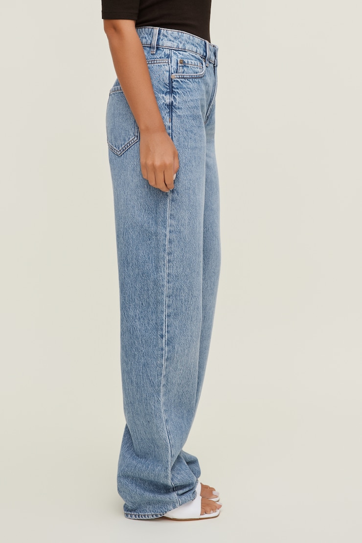 Mika Mid Rise Relaxed Straight Leg Jeans Medium Light Indigo / Miles Away large