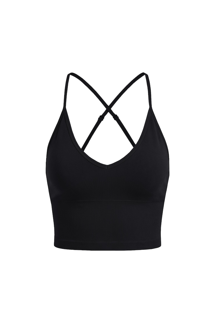 Active Seamless V-Neck Cami Top, Jet Black, large