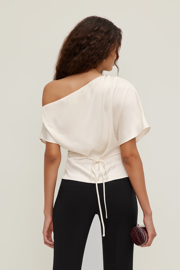 Alexa Satin Blouse Sea Salt Cream large