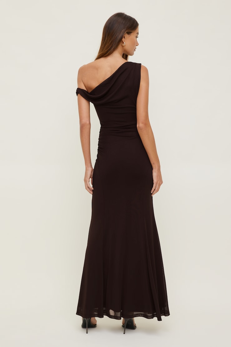 Kristina Mesh Maxi Dress Cherry Lacquer Burgundy large