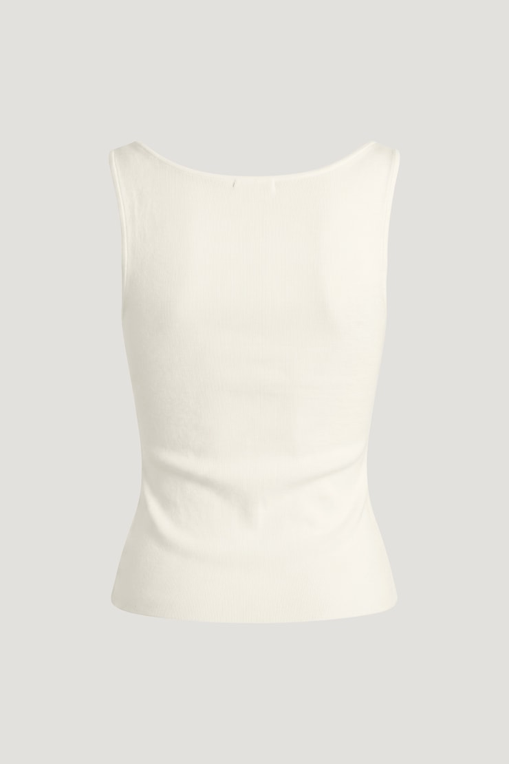 Boat Neck Sweater Tank Top Snow White large
