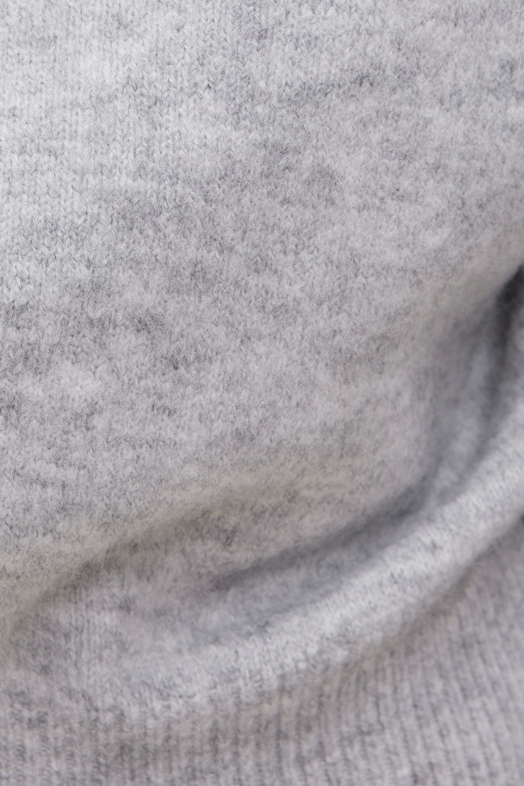 Sage Funnel Neck Zip Sweater Light Grey Mix large