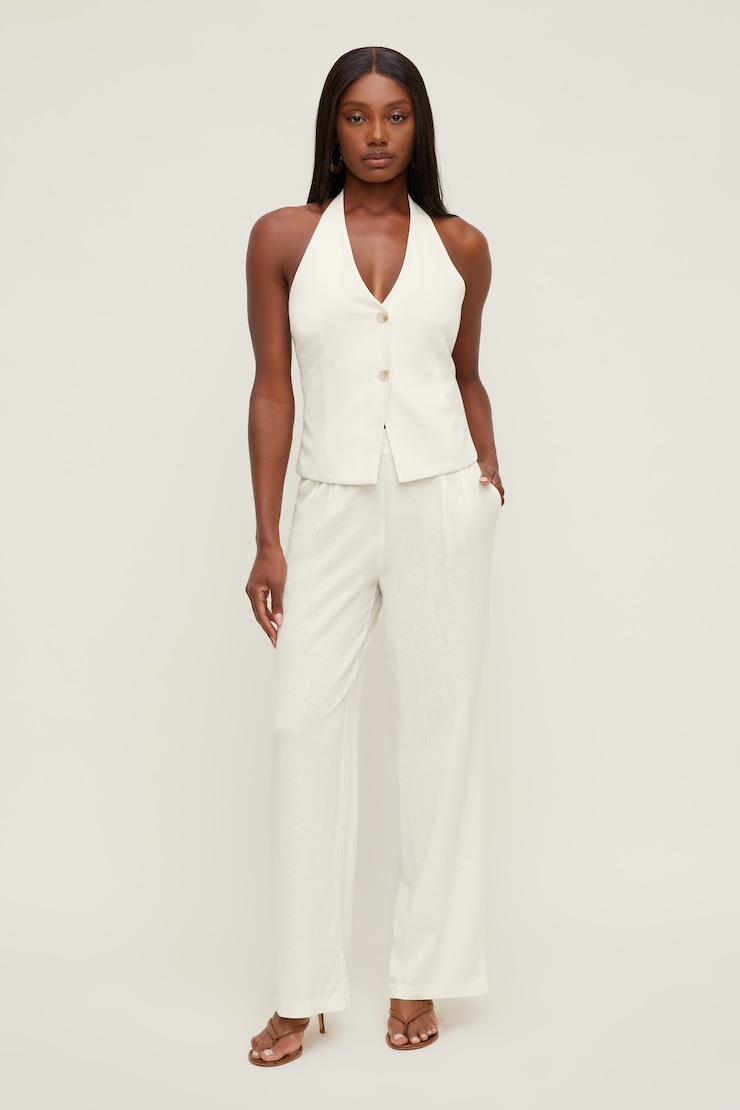 Linen Halter Vest Snow White large