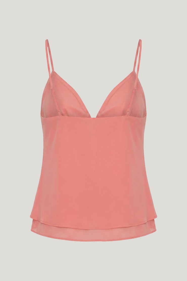 Plunge Babydoll Tank Top Strawberry Ice Pink large