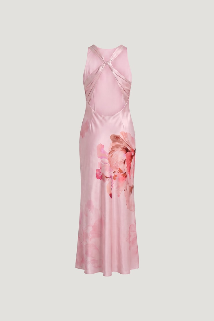 Andy Satin Maxi Dress Pink Floral large