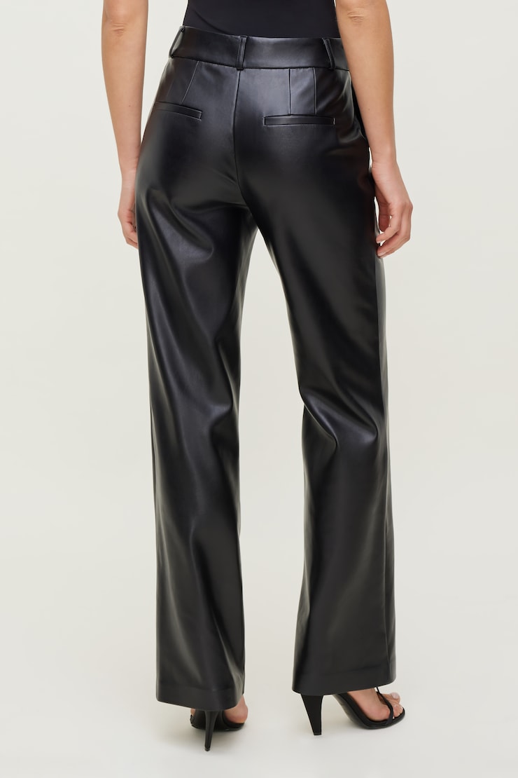 Camelia Straight Leg Faux Leather Pants Jet Black large
