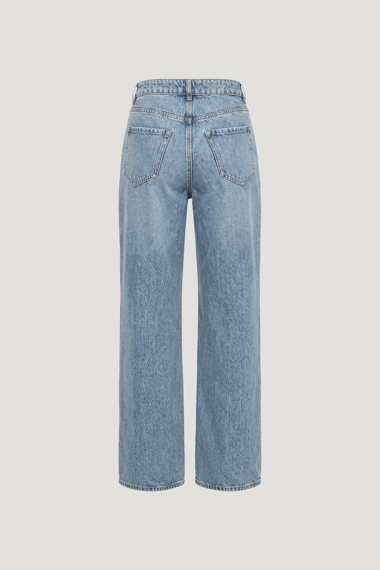 Mika Mid Rise Relaxed Straight Leg Jeans Medium Light Indigo / Miles Away large