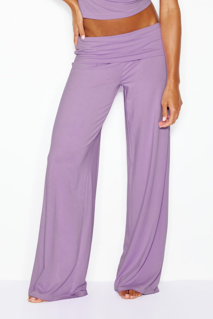 Modal Foldover Pants, CHARGED LILAC, large