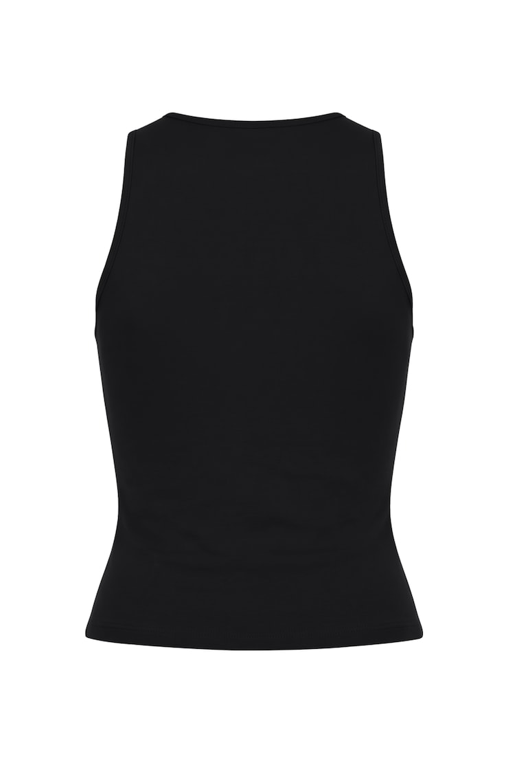 Sleek Keyhole Tank Top, Jet Black, large
