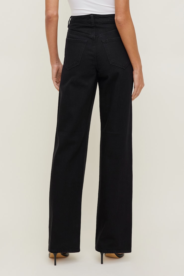 Heidi High Rise Wide Leg Jeans Dark Indigo / Noir large