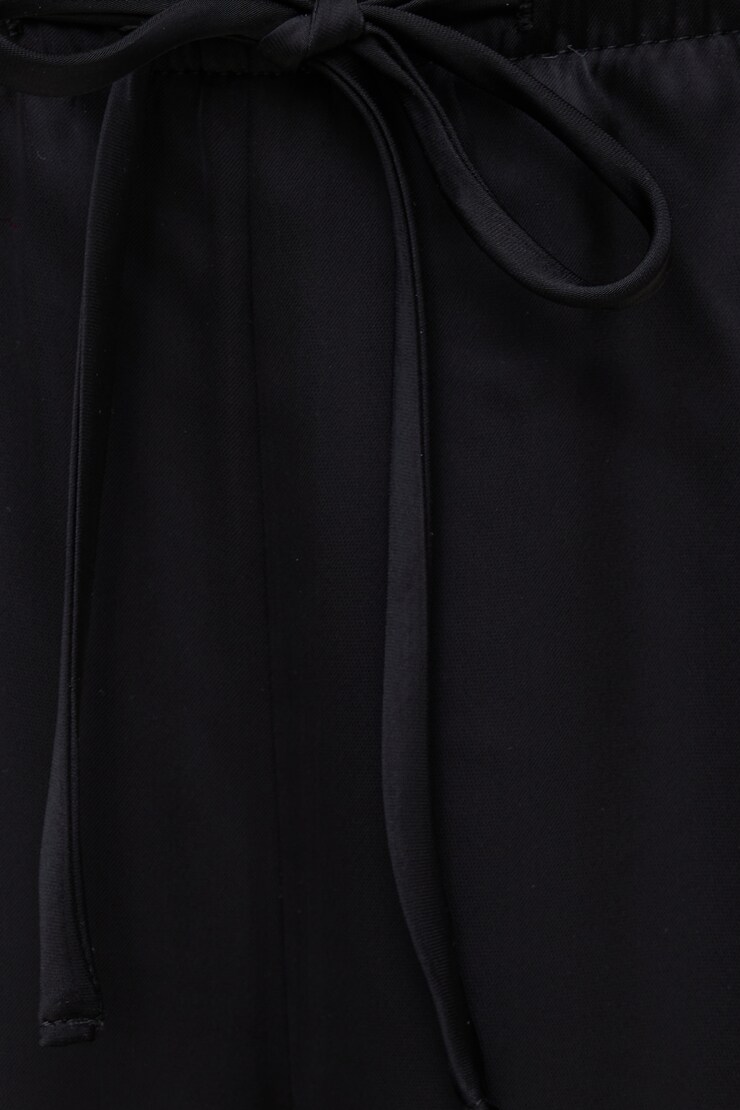 Leo Satin Wide Leg Pants Jet Black large