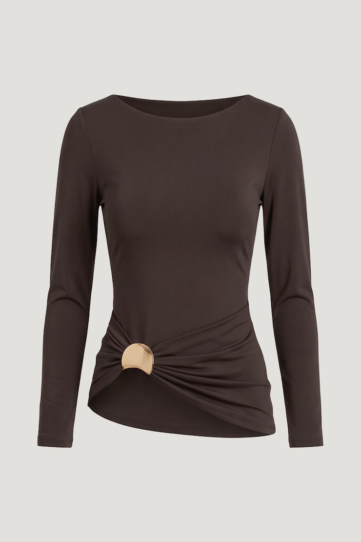 Sculpt Metal Detail Top Java Brown large