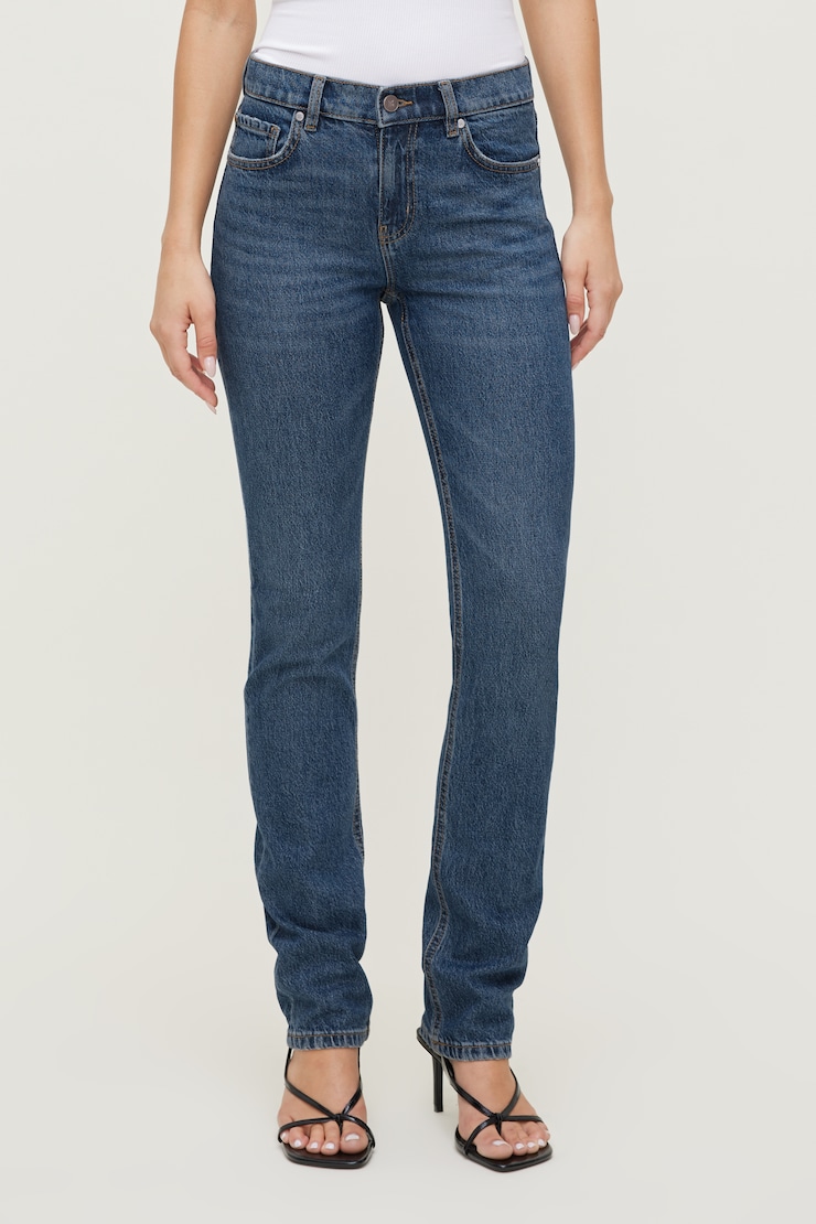 Mid Rise Slim Cigarette Leg Jeans Medium Indigo / Aspen large
